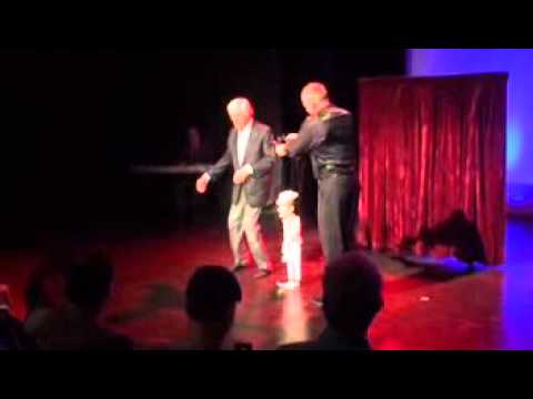 Scott Land performs his newest marionette for Dick Van Dyke.