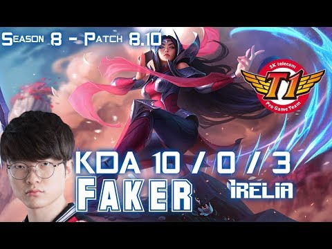 SKT T1 Faker IRELIA vs TWISTED FATE Mid - Patch 8.10 KR Ranked