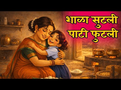 Shala Sutali Pati Phutali | Marathi Balgeet | Animated Marathi Kids Song | School Rhymes for Kids