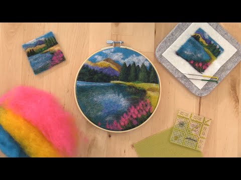 Needle Felting for Beginners: 2D Landscape "Hidden Lake"