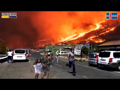 ????Horrible Today: Live Footage crater collapse iceland volcano Triggers flash flood LAVA scares local