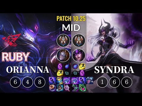 RW Ruby Orianna vs Syndra Mid - KR Patch 10.25