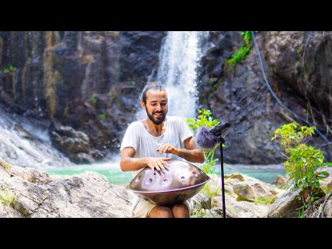 Handpan Meditation in a Waterfall | Satya D Kurd 20