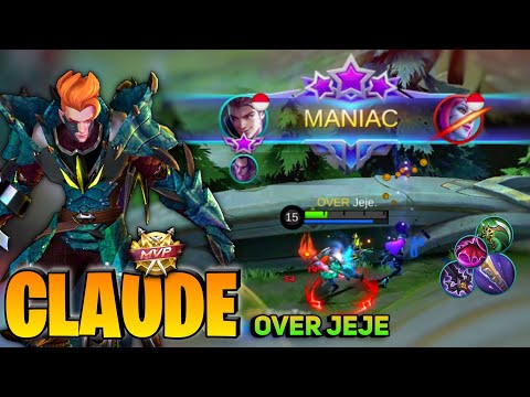 MANIAC! Claude Hypercarry Godly Rotation  [Top Global Claude] by Over Jeje. - Mobile Legend