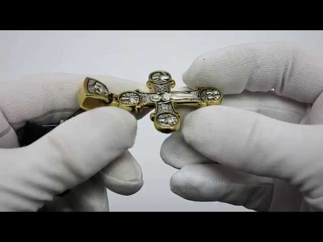 Серебряный крестик с позолотой "Киевский" вкх132 Видеообзор