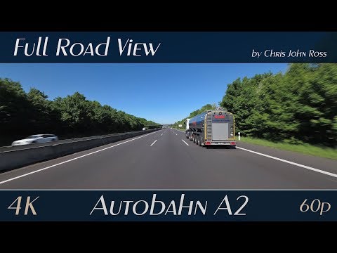 Autobahn (A2), Germany: Hannover-Herrenhausen - Garbsen - Wunstorf-Luthe - 4K (UHD/2160p/60p) Video