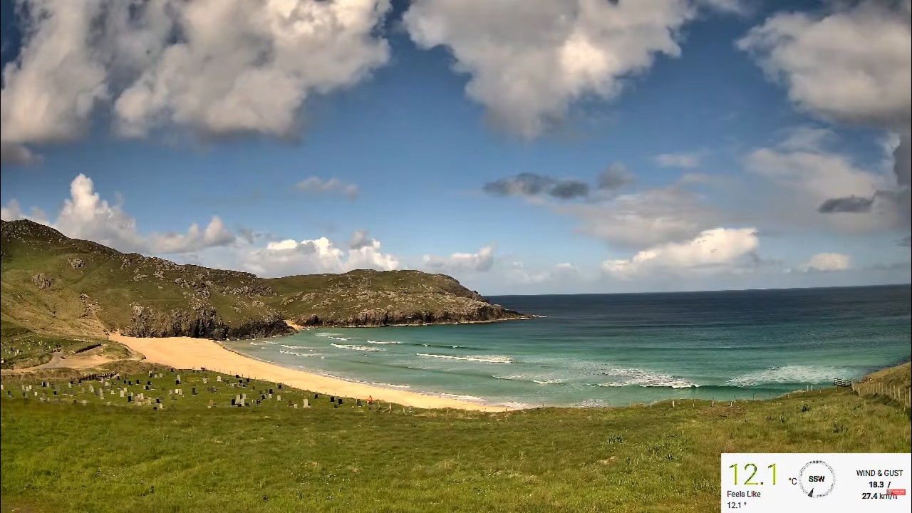 Live webcam view of Playa de Dalmore, Isla de Lewis