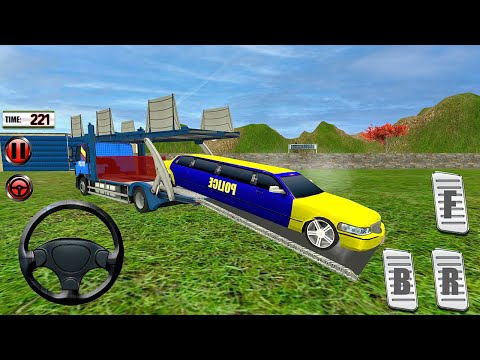 Police Stretched Limousine Car Transporter - Trailer Truck Transport Driver 3D - Android Gameplay