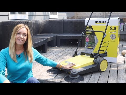 Part of a video titled Karcher S4 Twin Push Sweeper Review - YouTube