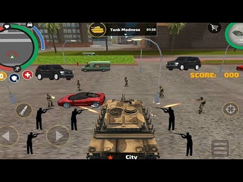 Rope hero get military tank and kill the militaries and destroy cars || rope hero game || tank game