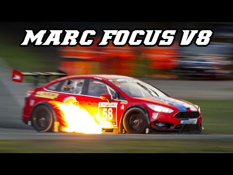 MARC Ford Focus V8  - HUGE flames at Zolder 2018