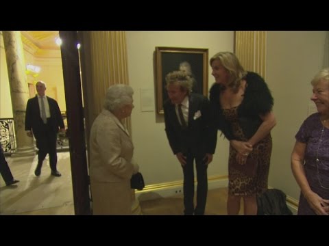 The Queen meets Sir Rod Stewart, David Walliams and Sir Lenny Henry