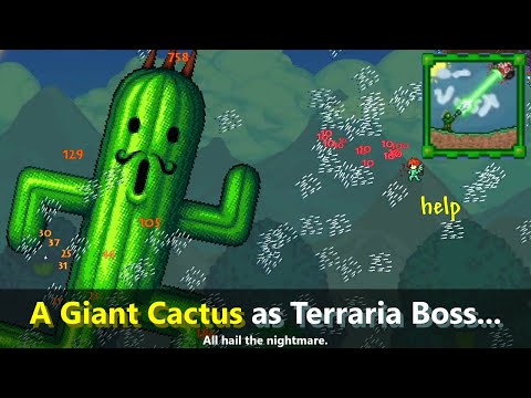 Terraria Joost Mod adds more cactus: Cactus boots and Cactus BOSS?? ─ Cactuar has invaded Terraria.