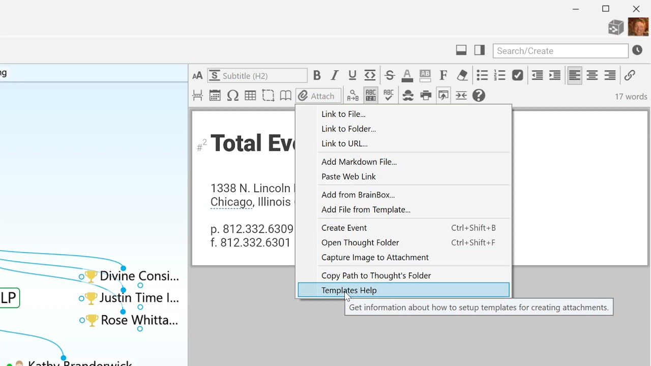 Customized File Templates for TheBrain