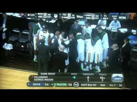 George Mason - Villanova, 3/18/2011. Last 2 Minutes