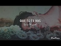 Luis Miguel - Que Tú Te Vas (Letra) ♡
