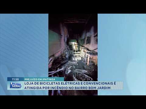 Prejuízo: Loja de bicicletas elétricas e convencionais é atingida por incêndio no bairro Bom Jardim.