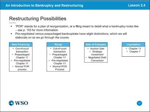 WSO - Wall Street Oasis Restructuring Course - 2 4 Restructuring Possibilities