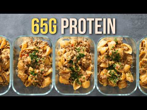 How to Meal Prep a Creamy Philly Cheesesteak Pasta with 65g Protein Per Bowl