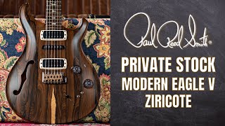 Video thumbnail for PRS Private Stock Modern Eagle V Semi-Hollow Natural Ziricote by Ish Guitars