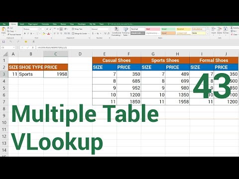 Multiple Table Vlookup in Excel Tamil