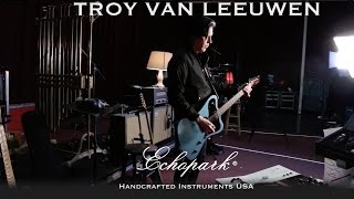 Video thumbnail for Troy Van Leeuwen and Echopark Guitars. F2 fuzz and V-23 amp by Echopark Guitars
