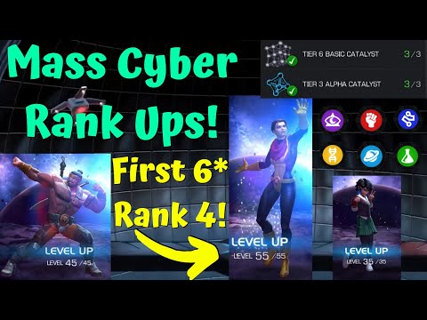 MY FIRST RANK 4 6*! KITTY PRYDE! Mass Cyber Weekend Rank Ups! R3 Herc! Every Class! Level Up! - MCOC