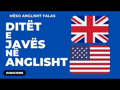 Mëso Anglisht Falas - Ditët e Javës
