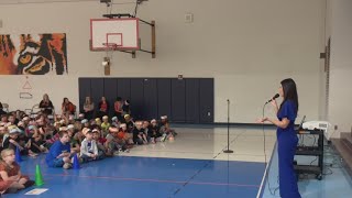 First Alert Meteorologist Mary Ours visits Big Beaver Elementary School