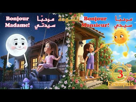Bonjour Madame, Bonjour Monsieur - أنشودة مرحبا سيدتي، مرحبا سيدي مترجمة - السنـة الثـالثـة (3)