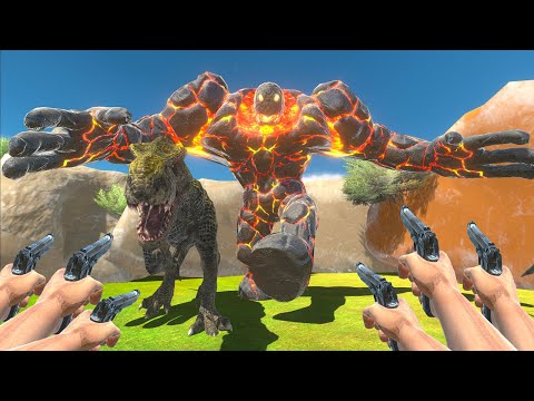Where are you LAVA GOLEM? | Jurassic World Evolution Camping - Animal Revolt Battle Simulator