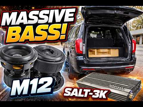 INSANE BASS INSTALL..SUNDOWN M 12'S + SALT 3K IN GMC DENALI ON 26'S={LOUD] 👀👀