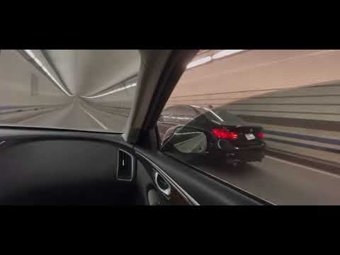 BMW f30 328i vs Infiniti Q50 3.7   ***Almost Crashed***