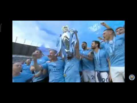 Manchester city lift the trophy of pl2022-23 #kevindebruyne #gundoan #foden #premierleague #champion