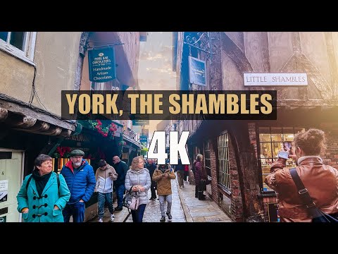 YORK, THE SHAMBLES | Walking Tour 2024 | 4K HDR | Shambles Market