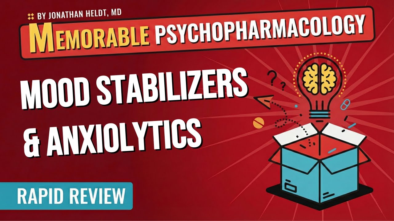 Mood Stabilizers and Anxiolytics Mnemonics (Memorable Psychopharmacology Lectures 5 & 6)
