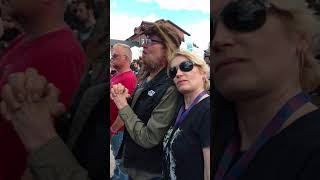 Warrel Dane listening to Krisiun (at least trying to) - Gefle 2017