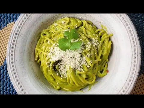 Espegueti Verde al Poblano : Authentic Mexican Style Creamy Poblano Spaghetti