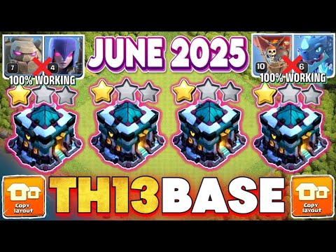 TOP-10 TH13 HYBRID BASE WITH LINK + REPLAY || TH13 HYBRID BASE ANTI LOOT || TH13 AFTER UPDATE