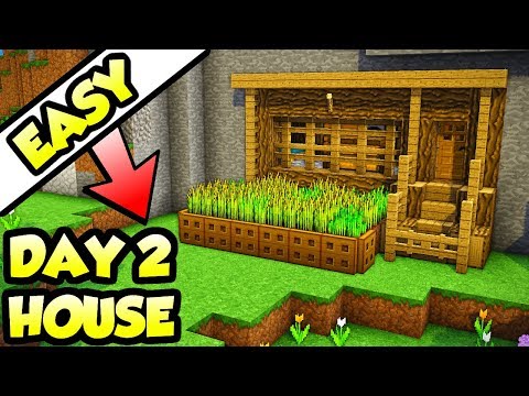 Minecraft SECOND DAY Starter Survival House Tutorial (How to Build) Video