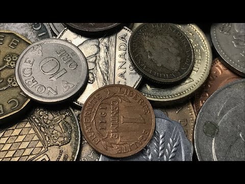 TINY SILVER Loot Bag Foreign Coin Searching - Bag #24