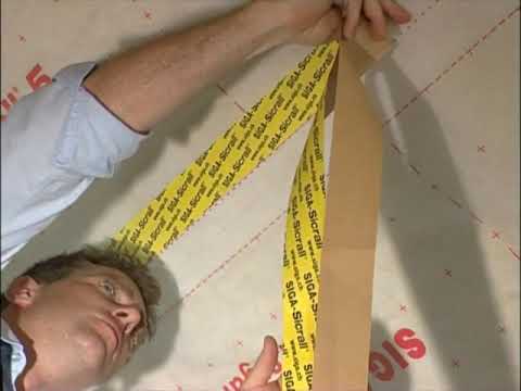 Überlappung und Plattenstoss luftdicht verkleben mit SIGA Sicrall 60