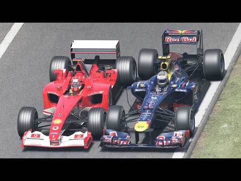 Michael Schumacher vs Sebastian Vettel | 2002 Ferrari F2002 vs 2008 Red Bull RB8 at Monza
