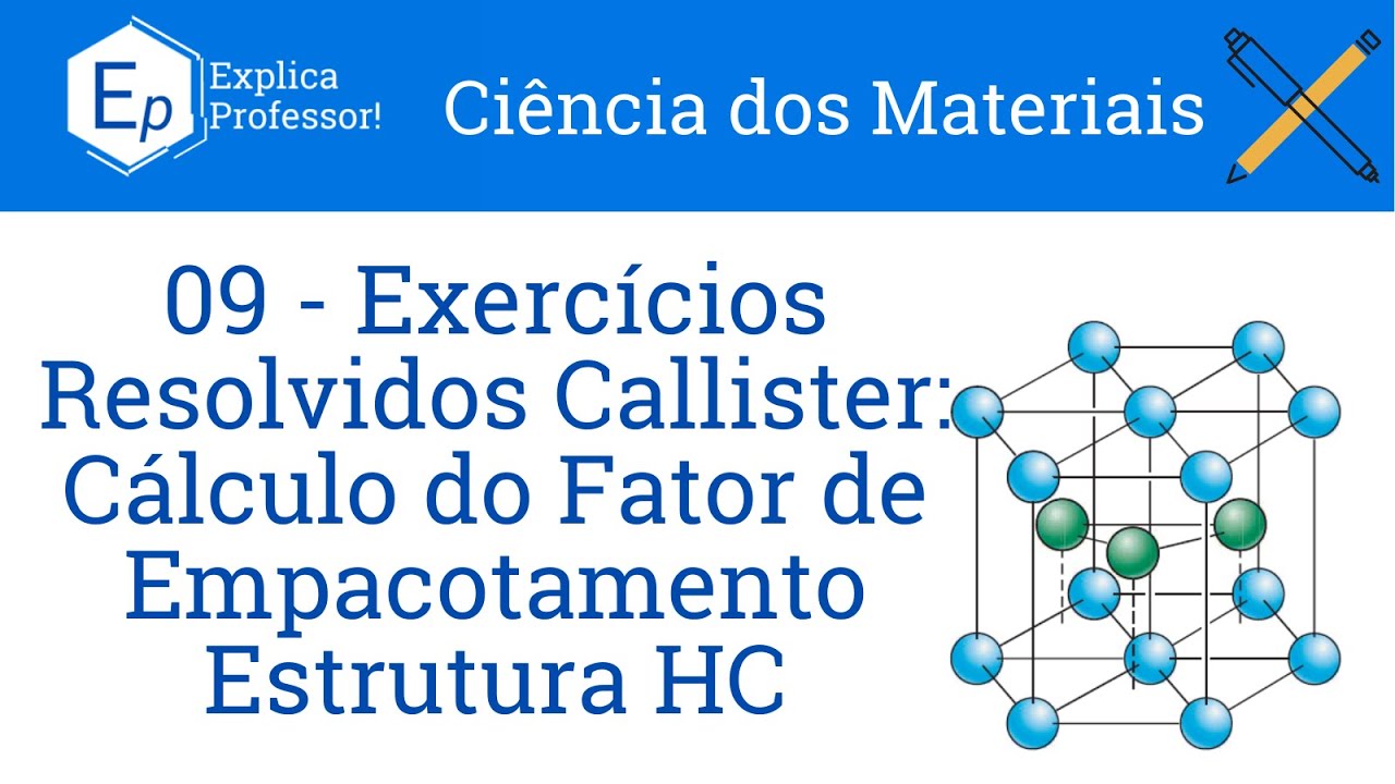 Cálculo do Fator de Empacotamento HC - Exercícios Resolvidos Callister (09)