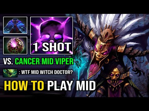 How to Play Mid Witch Doctor Against Cancer Viper with 1 Shot Maledict Crazy Double Stun Dota 2