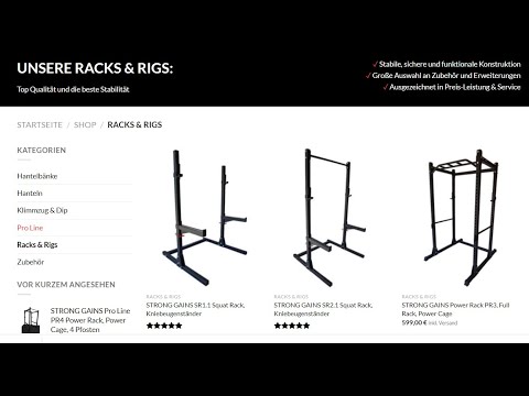 Übersicht über die 60 mm Squat und Power Racks von STRONG GAINS . Vor und Nachteile der Racks