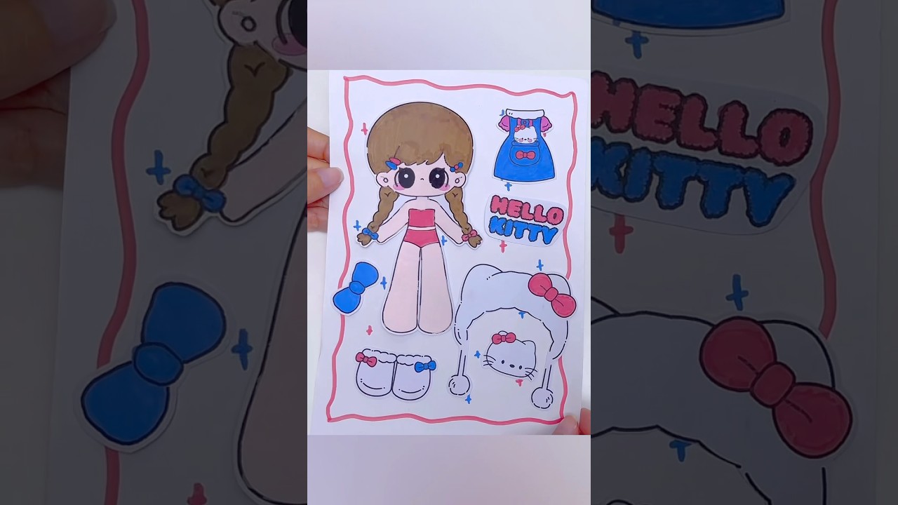 Hello kitty stickers diy #paperdoll #arms #sticker #diy #funny #sanrio #paperdiy  #art #hellokitty