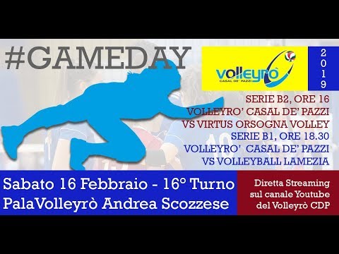 Ore 16.00 - Campionato Serie B2 - 16^ Giornata . - Girone G: Volleyrò CDP vs Virtus Orsogna