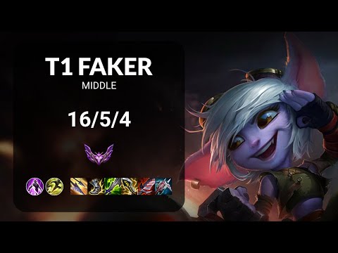 T1 Faker Tristana vs Sylas MIDDLE - KR MASTER Patch 15.6