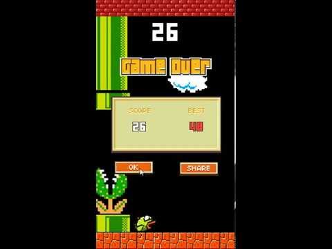 Flappy Bird flying around Super Mario Bros world